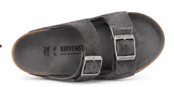 Birkenstock Arizona Suede Leather Sandals Anthracite