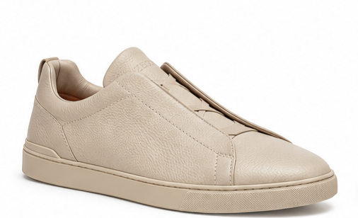 ZEGNA Beige Deerskin Triple Stitch™ Sneakers