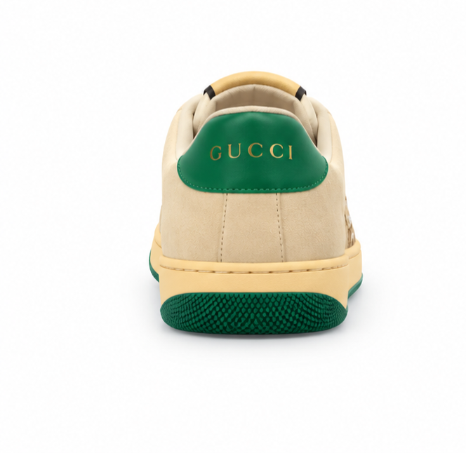 Gucci Screener Embellished Sneakers – Beige/Brown/Green