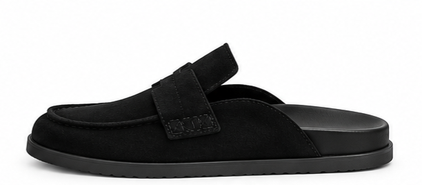 Hermès Suede Slip-On Loafer Mule – Black