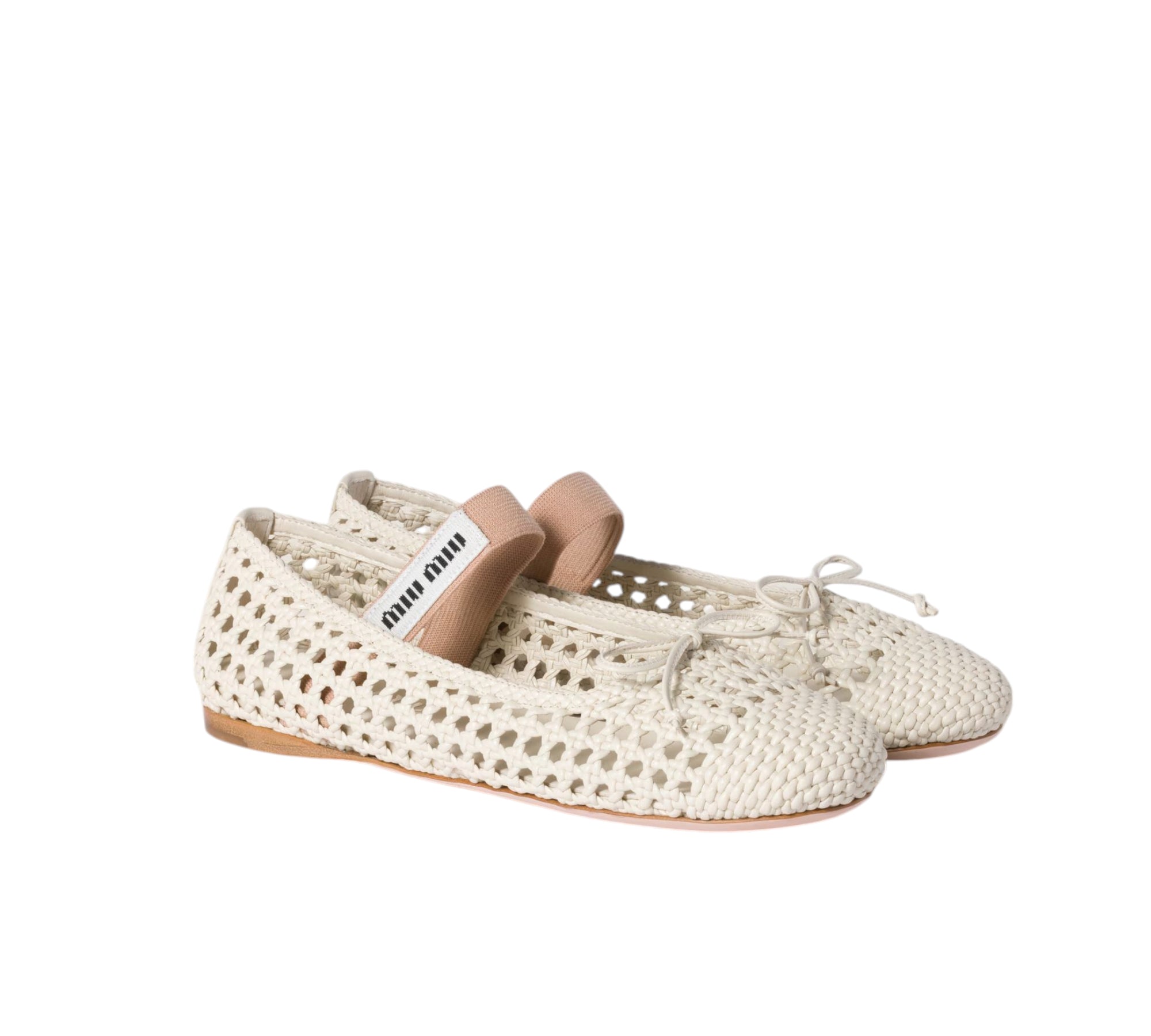 miu miu Woven nappa leather ballerinas