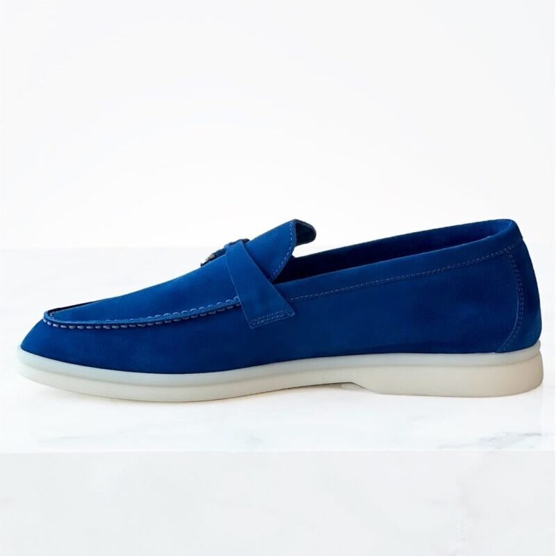 Loro piana Summer Charms Walk Blue Loafers