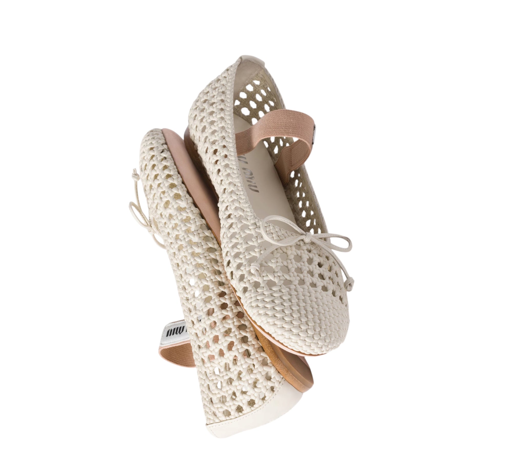 miu miu Woven nappa leather ballerinas