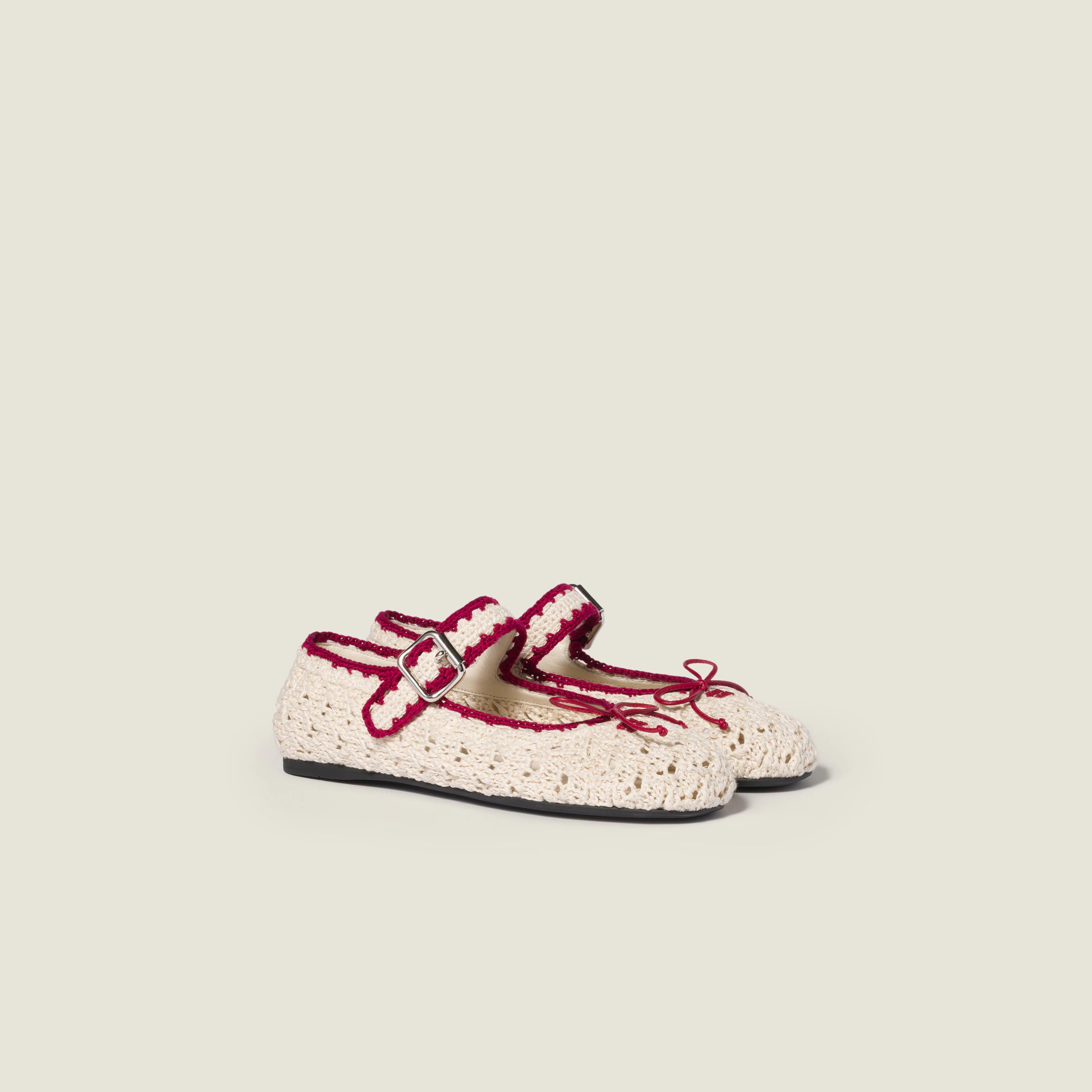 Miu Miu Crochet Mary Jane Flats