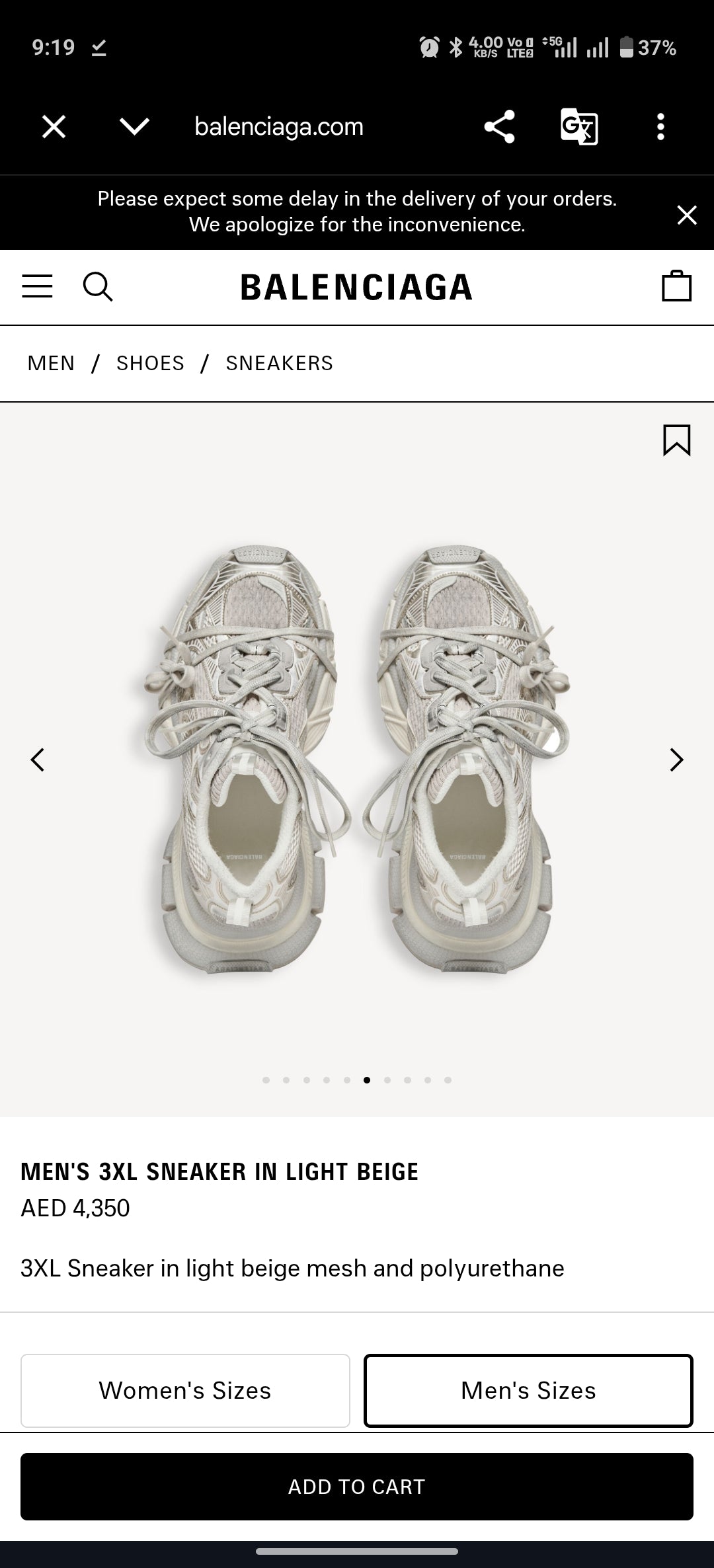 Balenciaga 3XL Sneaker Beige