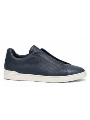 ZEGNA Triple Stitch™ Deerskin Sneakers – Navy Blue